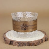 كوب قهوة بمسكة خشبية مزخرف 160 مل