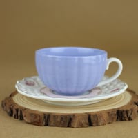 كوب قهوة تركية بنفسجي مع صحن 90 مل