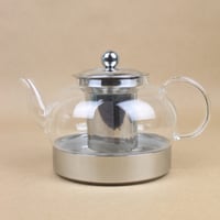 ابريق زجاجي بقاعدة إستيل 1000 مل