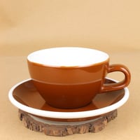 كوب قهوة بني مع صحن 270 مل