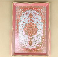 صينية قهوة على زخرفة سجاد احمر (بلاستيك) 23*15 cm