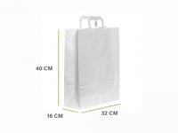 مجموعة (12) اكياس ورق ابيض 40×32×16سم