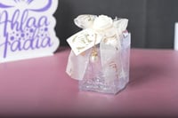 مجموعه(12) علب مكسرات مع غطاء بوردة وعبارة الف مبر...