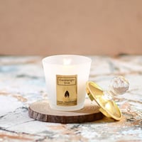 مجموعة (12) شموع بعلبة زجاج