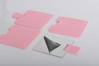 مجموعه (12) مريات جيب جلد لون وردي