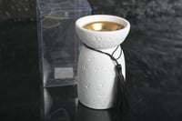 مجموعه (12) مبخرة سيرميك مع كتلة اسود بي علبة شفاف