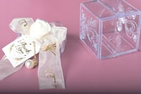 مجموعه(12) علب مكسرات مع غطاء بوردة وعبارة الف مبر...