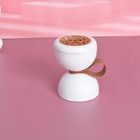 مجموعه(12) مبخرة سيرميك ابيض بيد جلد مع علبة شفاف