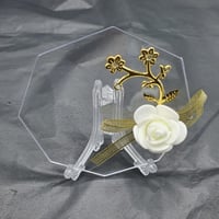 مجموعة (12) قاعده اكريلك شفاف بتزيين بدون الاستاند