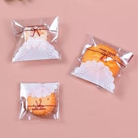 مجموعة(100) كيس للكوكيز والحلويات - ابيض فيونكه