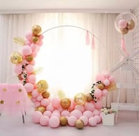 بالونات وردي و ذهبي بدون القوس | Pink and gold bal...