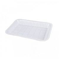 مجموعة (50) صحن بلاستيك مستطيل ابيض رقم 3