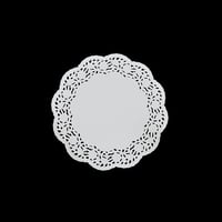 مجموعة (100) ورق دانتيل ابيض بشكل دائرى