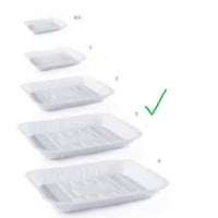 مجموعة (50) صحن بلاستيك مستطيل ابيض رقم 3