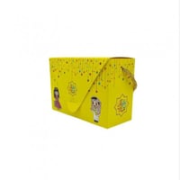 مجموعة (12) حقيبة توزيعات ورقية فاخرة بلون اصفر وع...