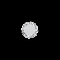 مجموعة (100) ورق دانتيل ابيض بشكل دائرى