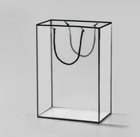 مجموعة (12) كيس بلاستيك شفاف للهدايا باطار اسود