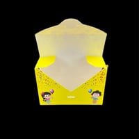 مجموعة (12) حقيبة توزيعات ورقية فاخرة بلون اصفر وع...