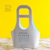 مجموعة (12) حامل ورقي للهدايا والورد اللون ابيض