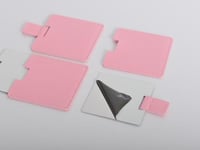 مجموعه (12) مريات جيب جلد لون وردي