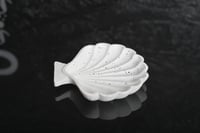 مجموعه(12) صحن سيرميك شكل صدفة بي علبة شفاف