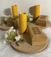 مجموعة (12) مبخرة ذكية بقاعدة مزينة مع لوجو حسب ال...