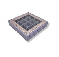 علبة فاخرة لتقديم وتغليف الشوكولاته بنافذة مربعة ش...