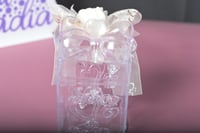 مجموعه(12) علب مكسرات مع غطاء بوردة وعبارة الف مبر...