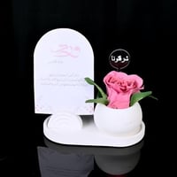 مجموعه(6) صحن سرميك مع استاند كروت وفازة لتوزيعات