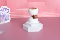 مجموعه(12) مبخرة سيرميك ابيض بيد جلد مع علبة شفاف