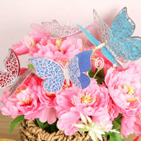 مجموعة (12) ملصق شكل فراشة ملونه بتصميم قص مجوف