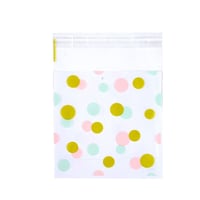 مجموعة (100) كيس شفاف ثلجي للكوكيز والحلويات بألوا...