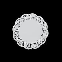 مجموعة ( 100) ورق دانتيل ابيض بشكل دائرى