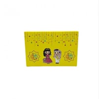 مجموعة (12) حقيبة توزيعات ورقية فاخرة بلون اصفر وع...