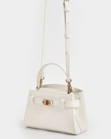 حقيبة أوبرييل ذات المقبض العلوي (صغيرة) - كريمي