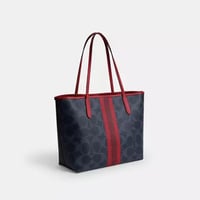 City Tote Bag In Signature Canvas With Coach Graph...