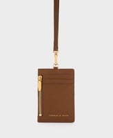 حامل بطاقات - بني