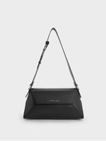 حقيبة كتف هندسية نسرين - لون أسود