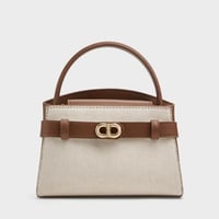 حقيبة أوبرييل قماشية ثنائية اللون بمقبض علوي -