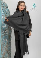 وشاح شتوي صوف - أسود