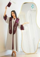 عباية تخرج 2026 - بنفسجي مع رصاصي