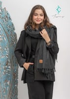 وشاح شتوي صوف - أسود