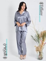 طقم بجاما قطعتين - رصاصي