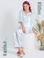طقم بجاما قطعتين - سماوي
