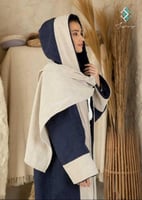 فروه نسائي كحلي مع شال