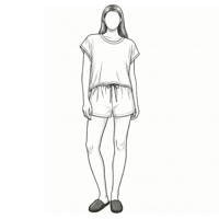 ملابس نوم نسائية باكمام قصيرة - زيتي فاتح