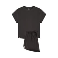 ملابس نوم نسائية باكمام قصيرة - رمادي فحمي