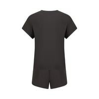 ملابس نوم نسائية باكمام قصيرة - رمادي فحمي