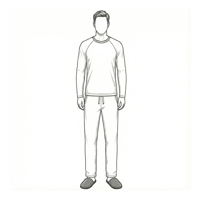 ملابس نوم رجالية باكمام طويلة - زيتي فاتح