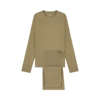 ملابس نوم رجالية باكمام طويلة - زيتي فاتح